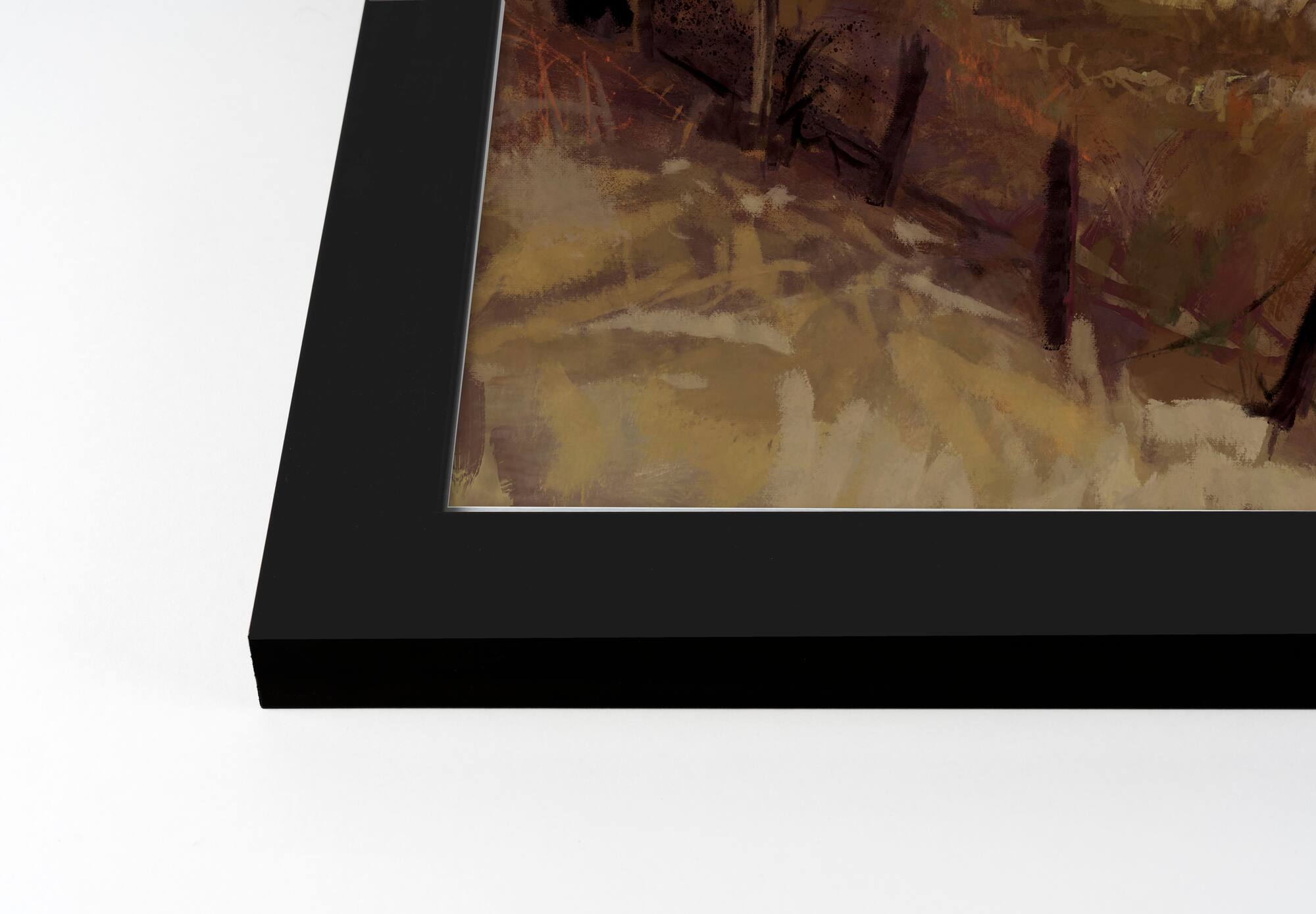 Barn in a Field Black Framed Print